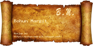 Bohun Margit névjegykártya